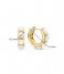 TI SENTO - Milano  925 Sterling Silver Earrings 7962YP Pearl with yellow gold plated