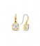 TI SENTO - Milano  925 Sterling Silver Earrings 7966ZY Zirconia white yellow gold plated