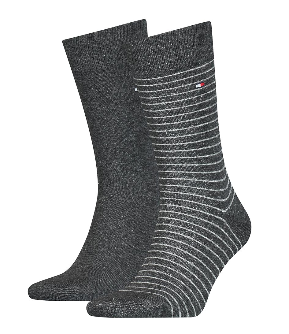 Tommy Hilfiger Sokken Men Small Stripe Sock 2P Grijs online kopen