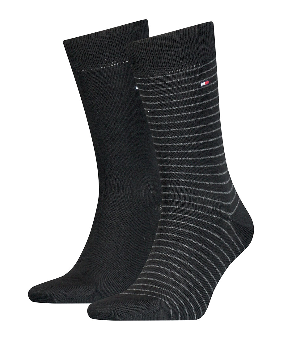 Tommy Hilfiger Sokken Men Small Stripe Sock 2P Zwart online kopen