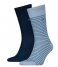 Tommy Hilfiger  Small Stripe Sock 2-Pack Light Blue Melange (038)