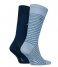 Tommy Hilfiger  Small Stripe Sock 2-Pack Light Blue Melange (038)