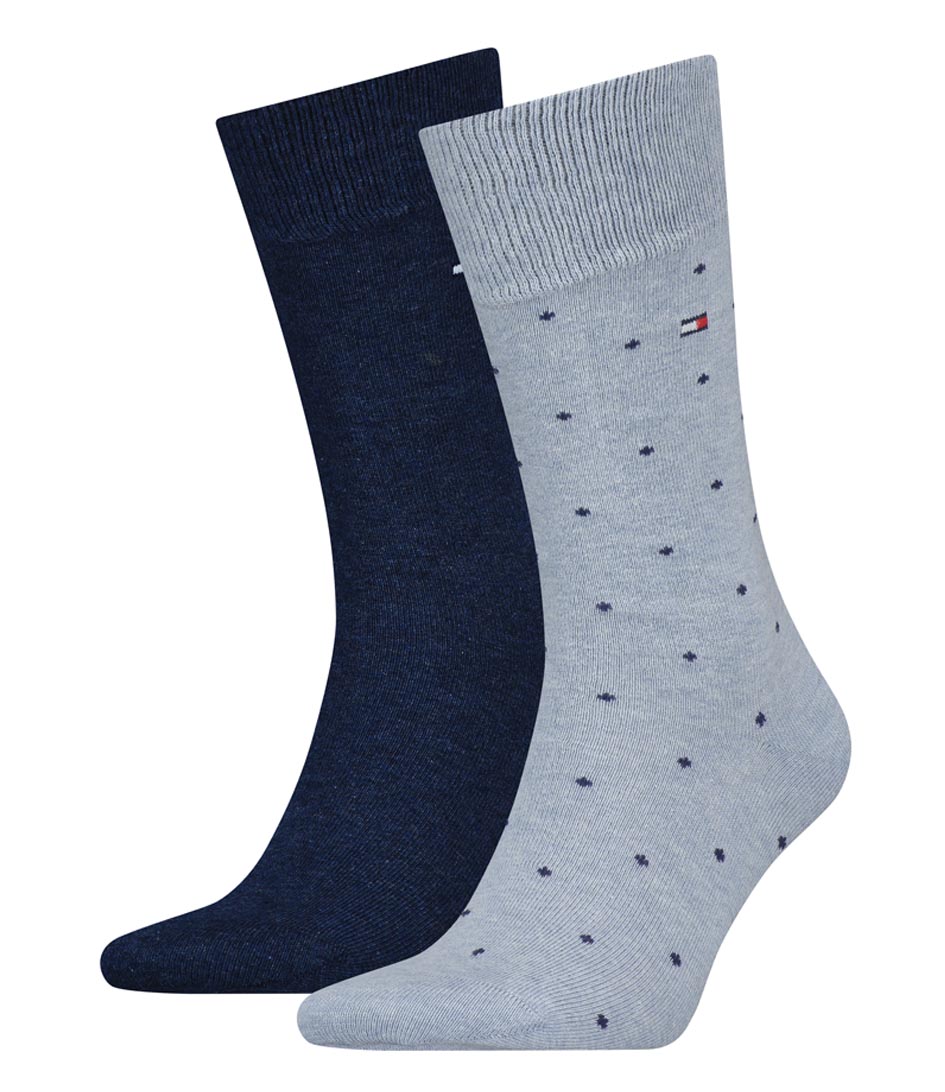 Tommy Hilfiger Men Sock 2-Pack Dot Light Blue Melange