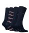 Tommy Hilfiger  Men Sock 4-Pack Tin Giftbox Stripe Dot Navy (001)