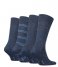 Tommy Hilfiger  Men Sock 4-Pack Tin Giftbox Stripe Dot Jeans (003)