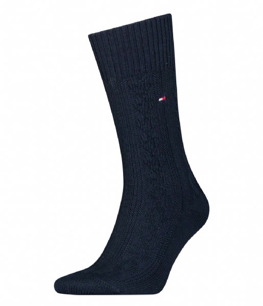 Tommy Hilfiger  Sock 1P Cable Wool Navy (001)
