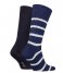Tommy Hilfiger  Sock 2-Pack Neppy Stripe Navy (001)