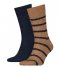 Tommy Hilfiger  Sock 2-Pack Neppy Stripe Khaki (003)