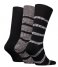 Tommy Hilfiger  Sock Giftbox Slub Mouline Stripe Bootsock 3-Pack Black Combo (002)