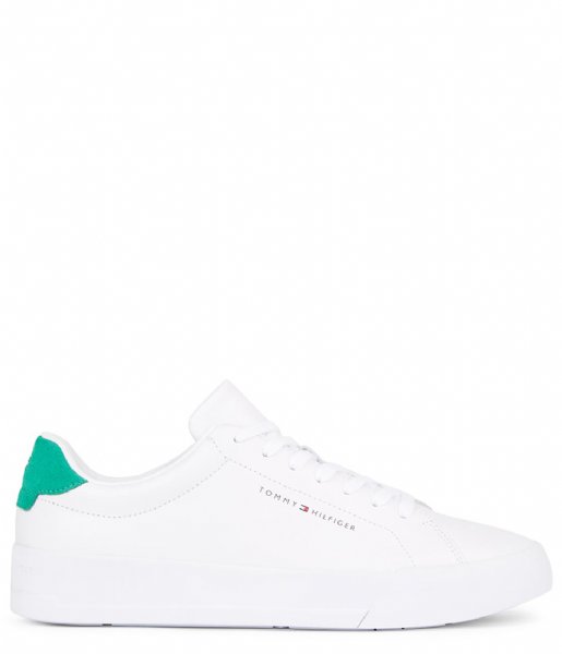 Tommy Hilfiger  Th Court Leather White-Olympic Green (0K4)