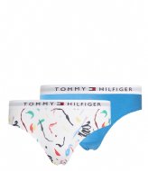 Tommy Hilfiger 2-Pack Bikini Print Fluid Flower Black-Blue Spell (0WX)