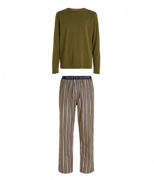 Tommy Hilfiger  Long Sleeve Pant Woven Set Pr Putting Green Bold Stripe (0T3)