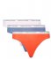 Tommy Hilfiger  3-Pack Thong Ext Sizes Fierce Red-Blue Spell-Pearly Pink (0WR)
