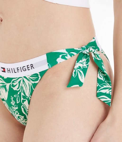 Tommy Hilfiger  Cheeky Side Tie Bikini Vintage Tropical Olympic Green (0IE)