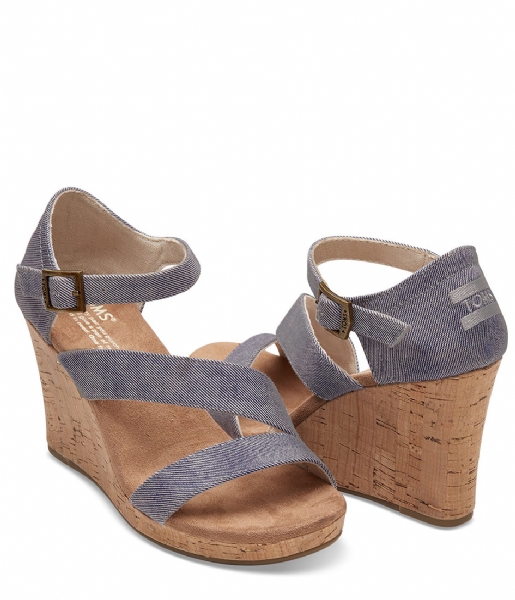 TOMS  Sandals Clarissa slate blue washed twill (10009771)