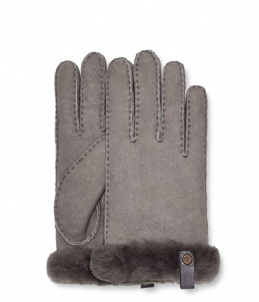 UGG  W Shorty Glove With Leather Trim Metal (MTL)