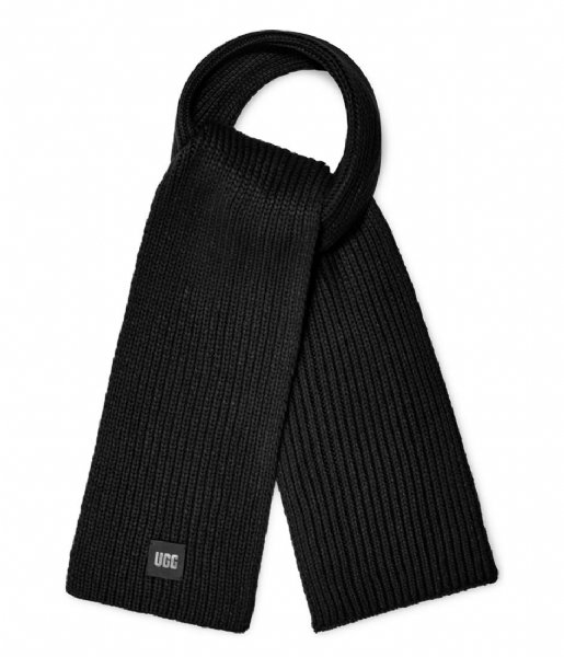 UGG  W Chunky Rib Knit Scarf Black (BLK)