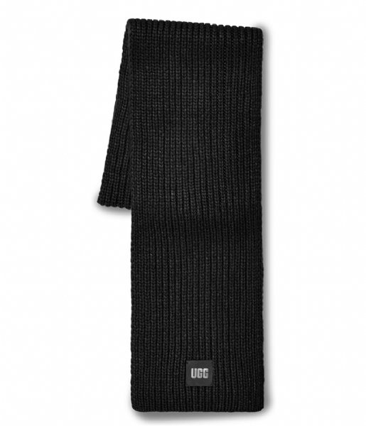 UGG  W Chunky Rib Knit Scarf Black (BLK)
