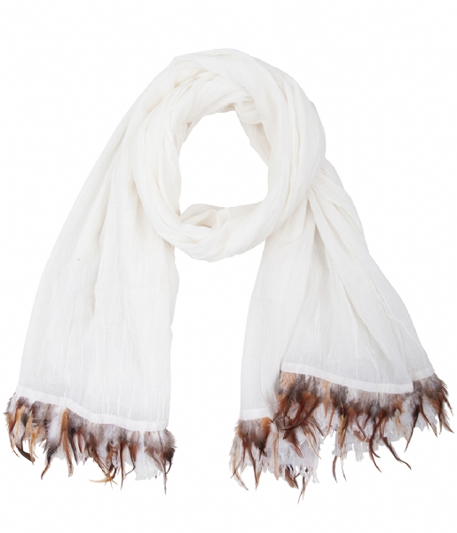 Unmade Copenhagen  Pleated Feather Scarf white