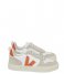 Veja  Small V-10 Laces Chromefree Leather Extra-White-Fury-Almond