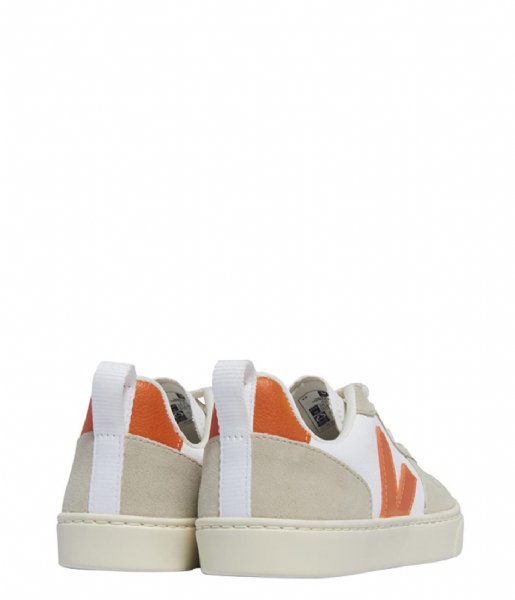 Veja  Small V-10 Laces Chromefree Leather Extra-White-Fury-Almond