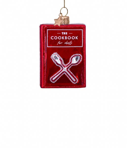 Vondels  Ornament Glass Cooking Book H9 cm Red