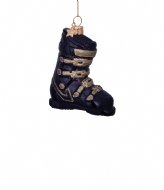 Vondels Ornament Glass Ski Shoes H9.5 cm Black