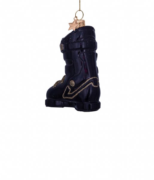Vondels  Ornament Glass Ski Shoes H9.5 cm Black