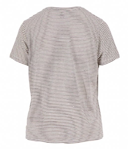 Zusss  Gestreept T-Shirt Met Ronde Hals Wit/Zwart (7026)