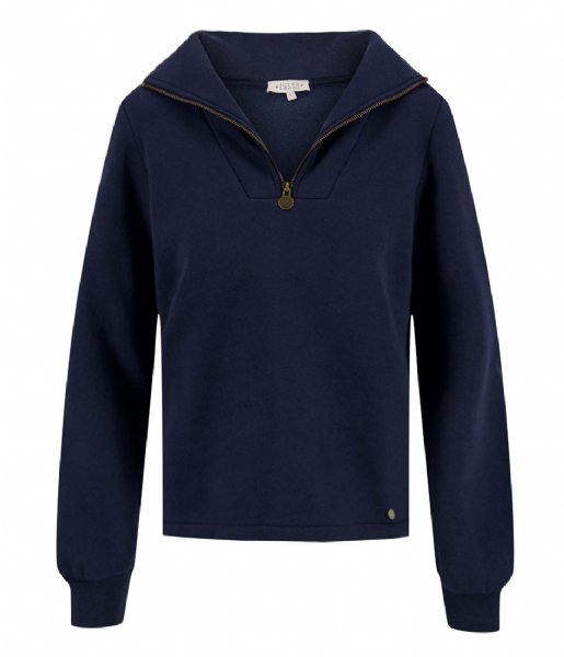 Zusss  Sweater Met Ritssluiting Donkerblauw (4004)