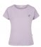 Zusss  Basic T-Shirt Met Ronde Hals Bloemetje Lila (3502)