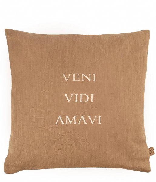 Zusss Poduszkę dekoracyjne Kussen Veni Vidi Amavi 45X45cm Kaki