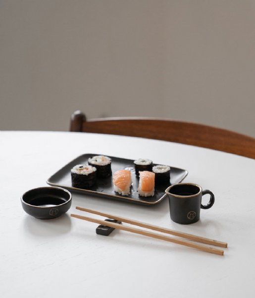 Zusss  Set Sushi Servies Aardewerk Zwart