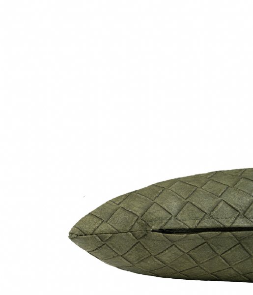 Zusss Poduszkę dekoracyjne Kussen Leer 45X45 cm groen gevlochten