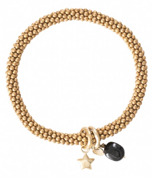 A Beautiful Story Armband Jacky Black Onyx Star Gold Plated Bracelet gold plated (BL22456)