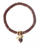 A Beautiful Story Armbanden Jacky Garnet Heart Gold Bracelet Goud a beautiful story kopen in de aanbieding