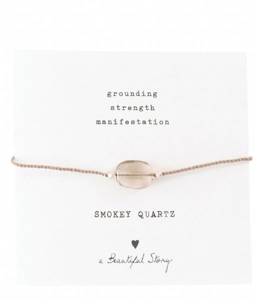 A Beautiful Story Armband Gemstone Card Smokey Quartz Silver Plated Bracelet silver plated (BL23174)