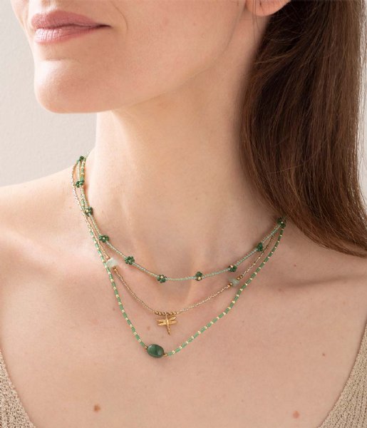 A Beautiful Story  Confident Aventurine Necklace Gold