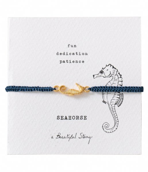 A Beautiful Story Armband Symbol Seahorse Goudkleurig