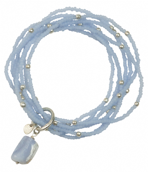 A Beautiful Story  Nirmala Blue Lace Agate Bracelet silver (20779)