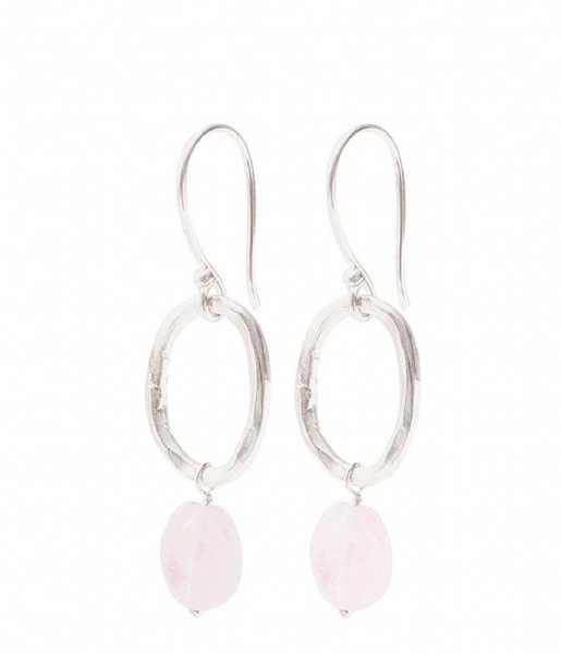 A Beautiful Story Oorbellen Graceful Rose Quartz Silver Plated Earrings silver plated (AW24134)