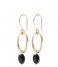 A Beautiful StoryGraceful Black Onyx Gold Plated Earrings gold plated (AW24334)