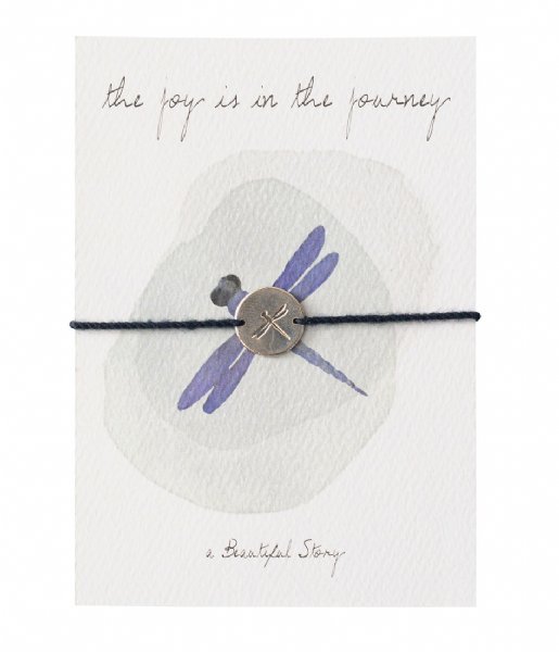 A Beautiful Story  Jewelry Postcard Dragonfly Silver colored