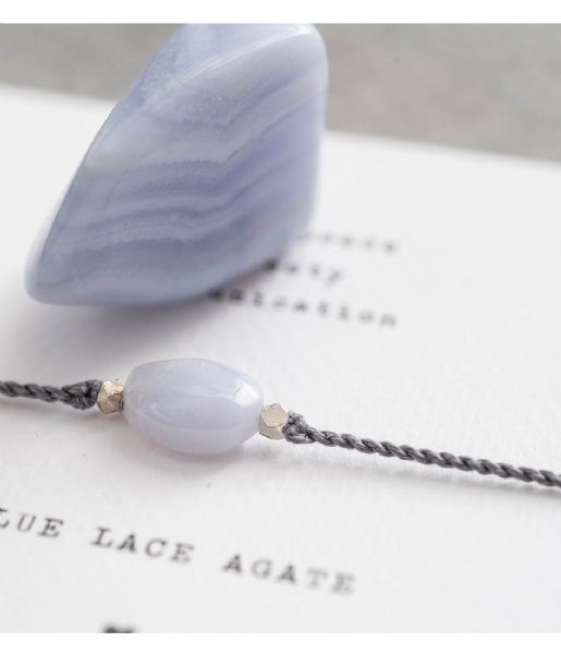 A Beautiful Story Armband Gemstone Card Blue Lace Agate Silver Plated Bracelet silver plated (BL22574)