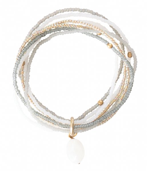 A Beautiful Story  Nirmala Moonstone Gold Plated Bracelet white gold plated (BL22353)