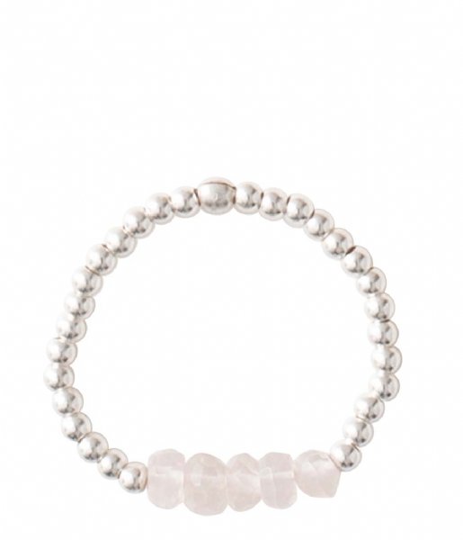 A Beautiful Story Ring Beauty Rose Quartz Silver Ring M/L zilver (BL24136) A Beautiful Story Ring Beauty Rose Quartz Silver Ring M/L zilver (BL24136)