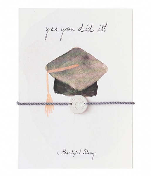 A Beautiful Story  Jewelry Postcard Graduation silver colored (JP00033)