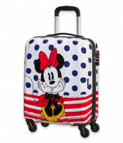 American Tourister Walizki na bagaż podręczny Disney Legends Spinner 55/20 Alfatwist 2.0 Minnie Blue Dots (9071)