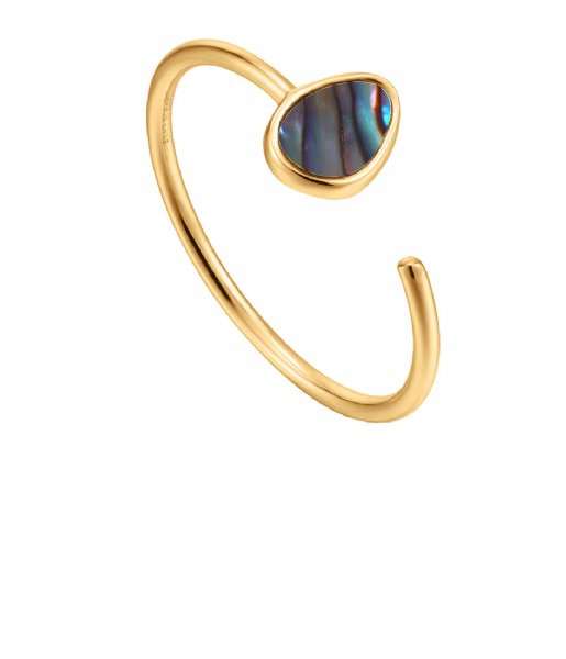 Ania Haie Ring AH R027-02G 925 Sterling Zilver Turning Tides Ring Goudkleurig Ania Haie Ring AH R027-02G 925 Sterling Zilver Turning Tides Ring Goudkleurig