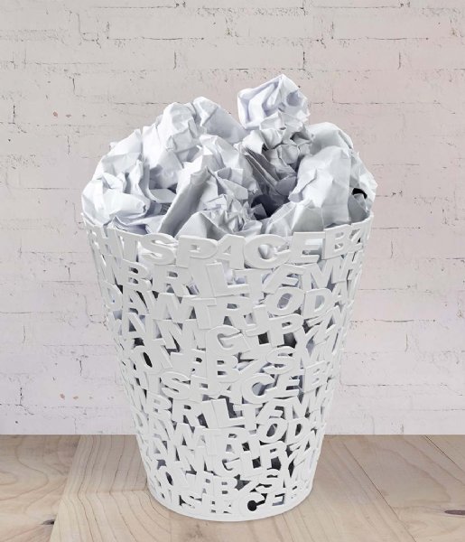 Balvi Kosz do przechowywania Wastebasket Letters Plastic White